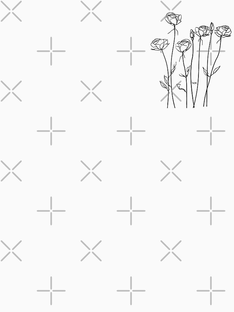 Roses. Minimalistic black line art of roses. Black and white aesthetic. Roses love by Tsifra