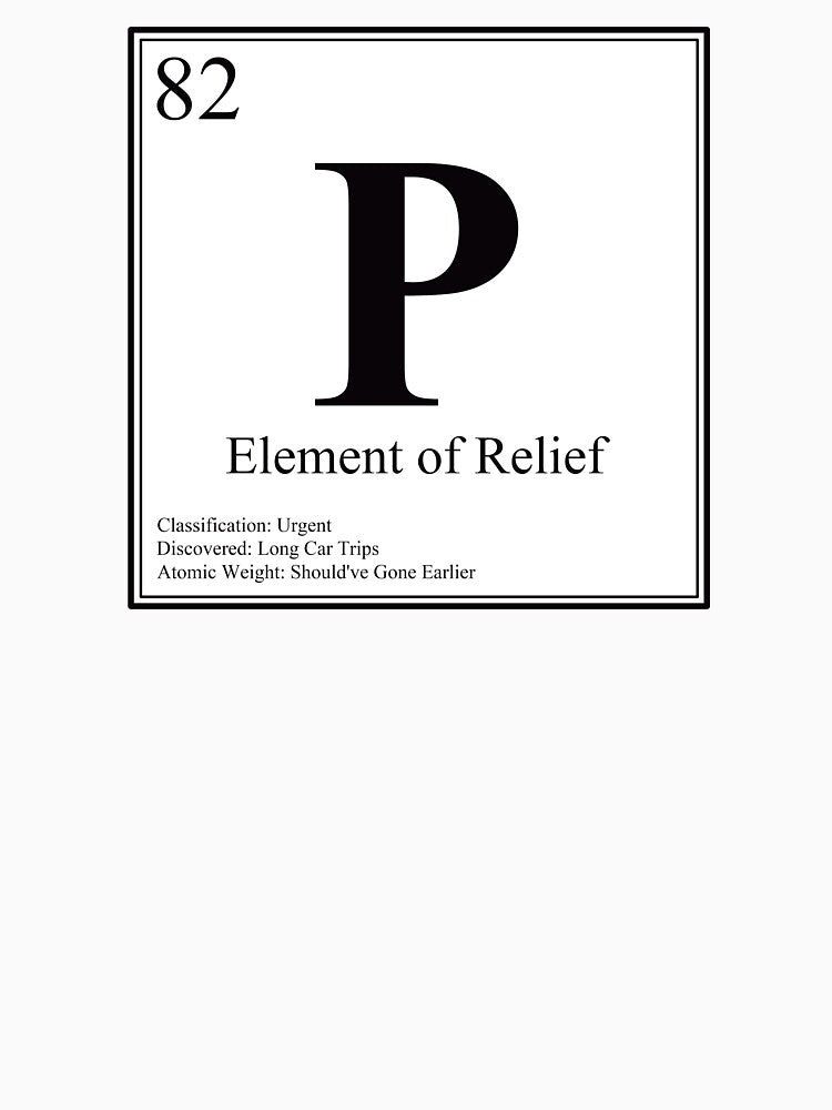 P - Element of Relief - Funny Periodic Table Card by Estalon