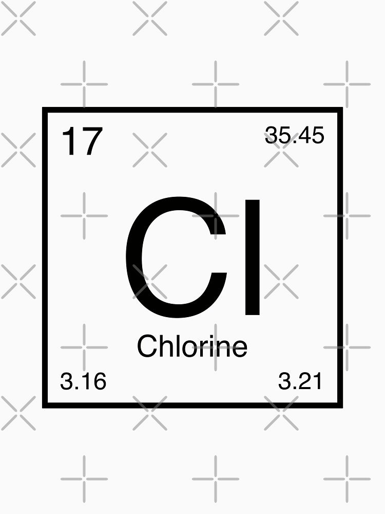 Chlorine Element (black) by AllAboutScience