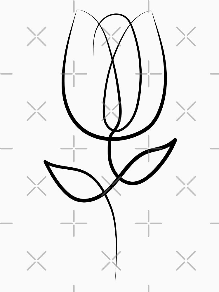 Tulip Minimal art | One Line Drawing | One Line Art by One-Line-Artist