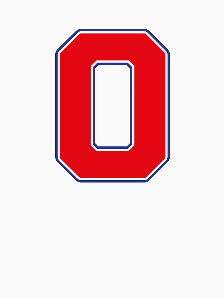 Jersey Number 0 / Player Shirt Number Zero (Red with Blue Outline) by STUDIO-72