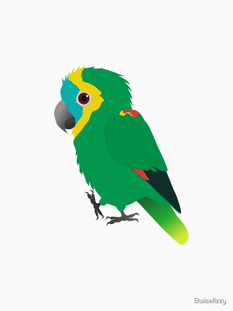 Turquoise-fronted amazon digital vector illustration by Bwiselizzy