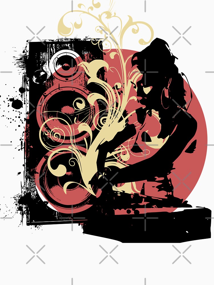 Vector Garden stencil - woman DJ and big speaker - Summer music festival by Pics'Elle Creations