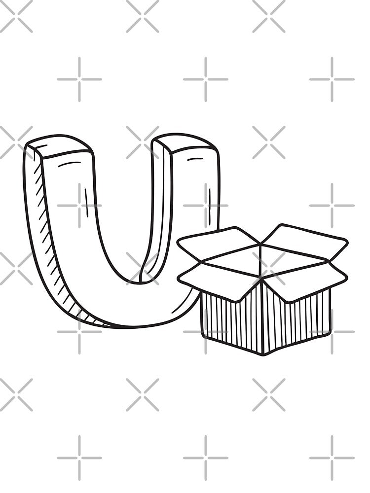 Letter U Beside Unboxing Package by rasagamastore