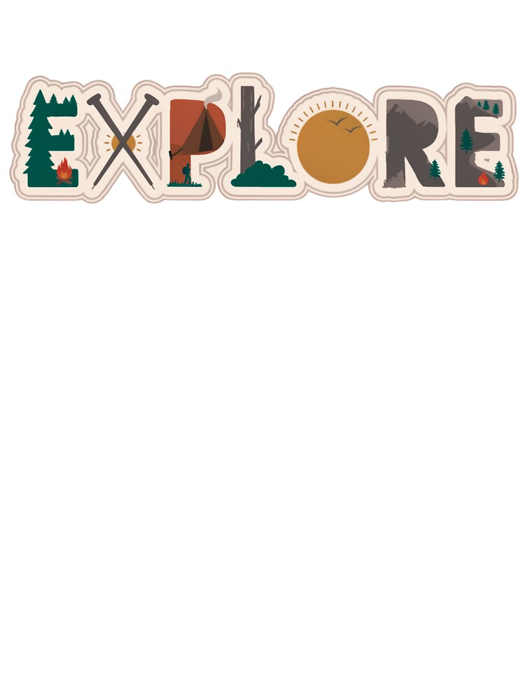 Explore Adventure Typography – Retro Outdoor Letter Art by GabeMountainArt