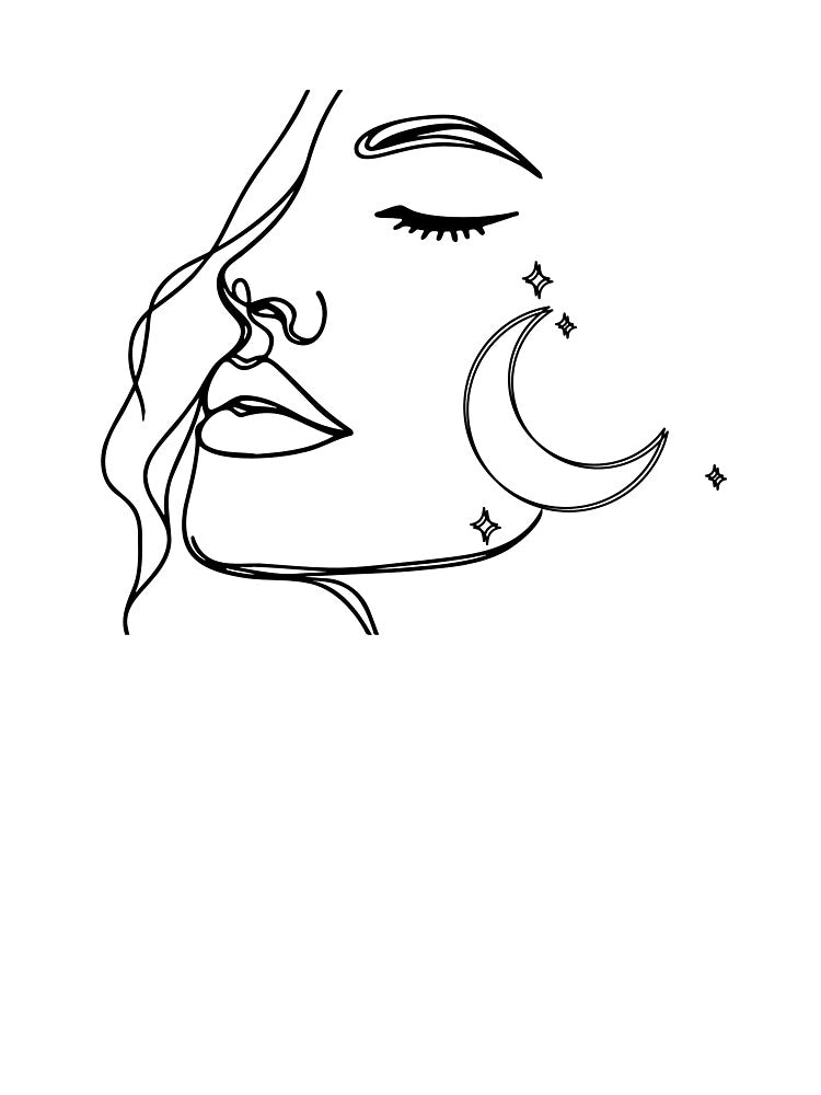 Celestial Woman Minimalist Line Art by MadeByMira