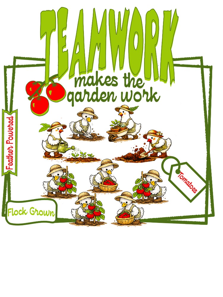 Teamwork Makes the Garden Work Tomato Lover Design by DivineHaven