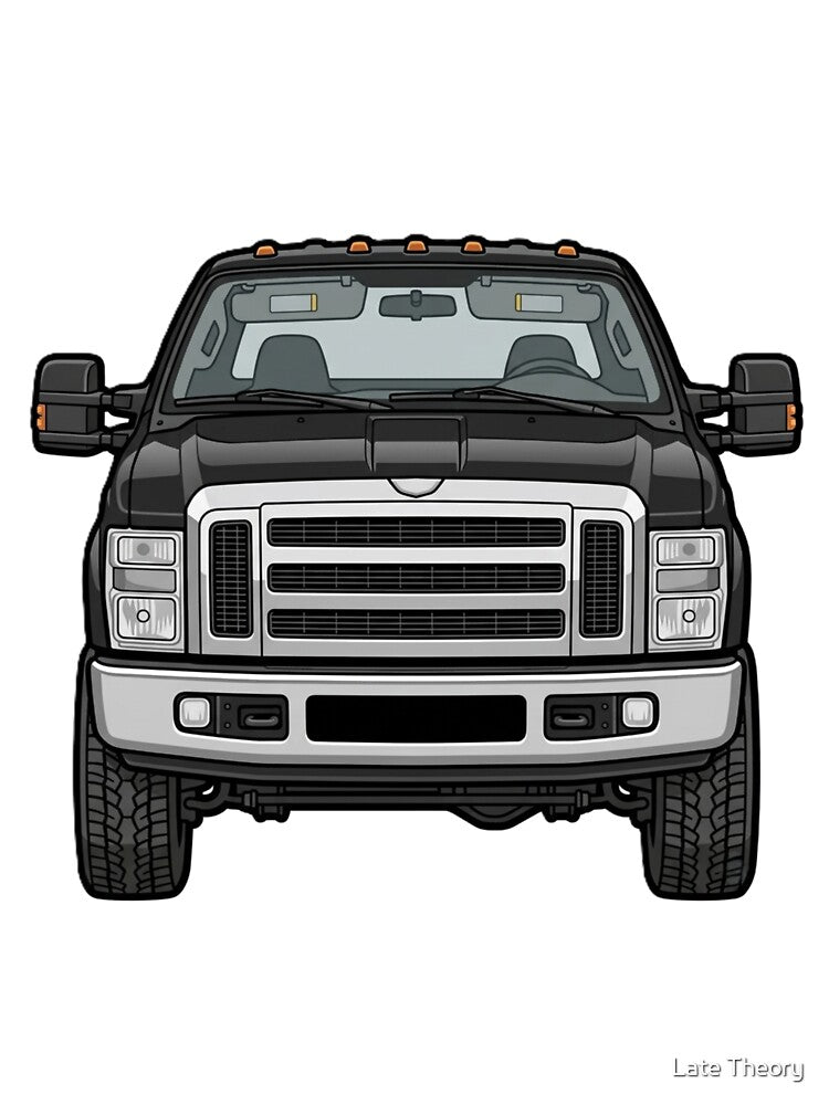 Black Heavy Duty American Pickup Truck Illustration by Late Theory