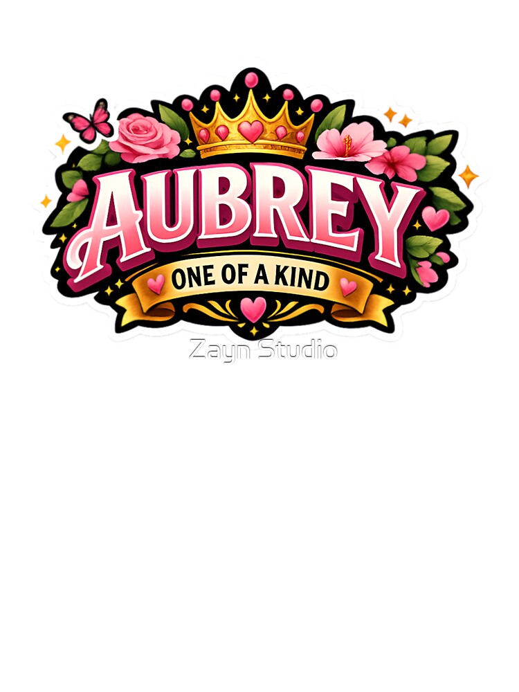 Aubrey Personalized Floral Crown Name Art by Zayn Studio