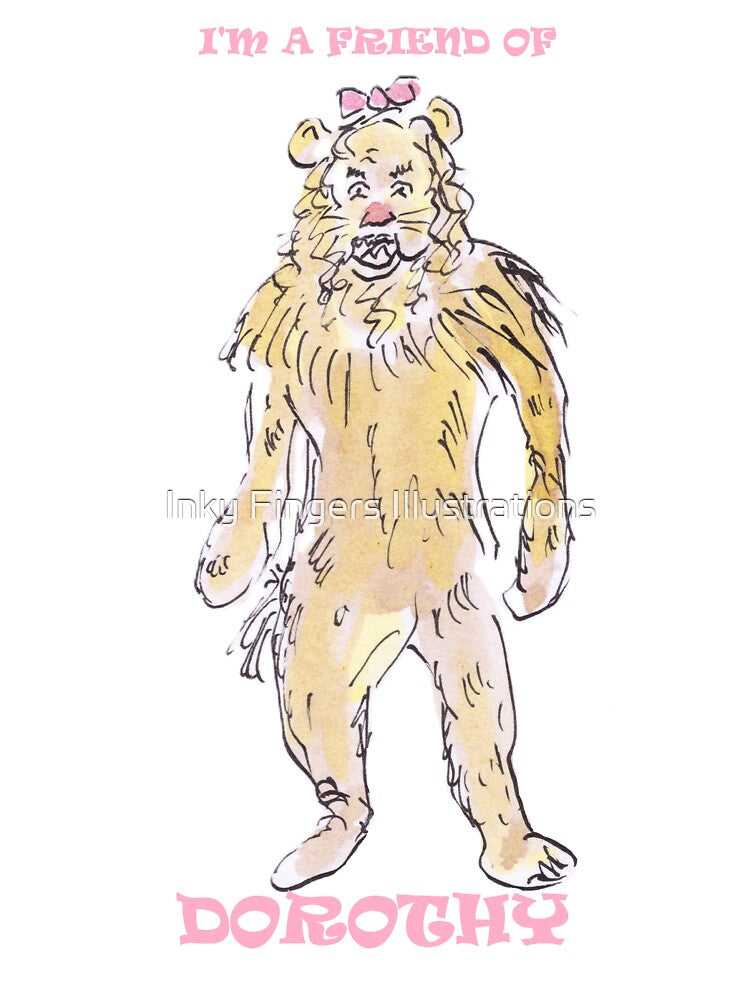 Wizard of Oz lion friend of Dorthy by Inky Fingers Illustrations