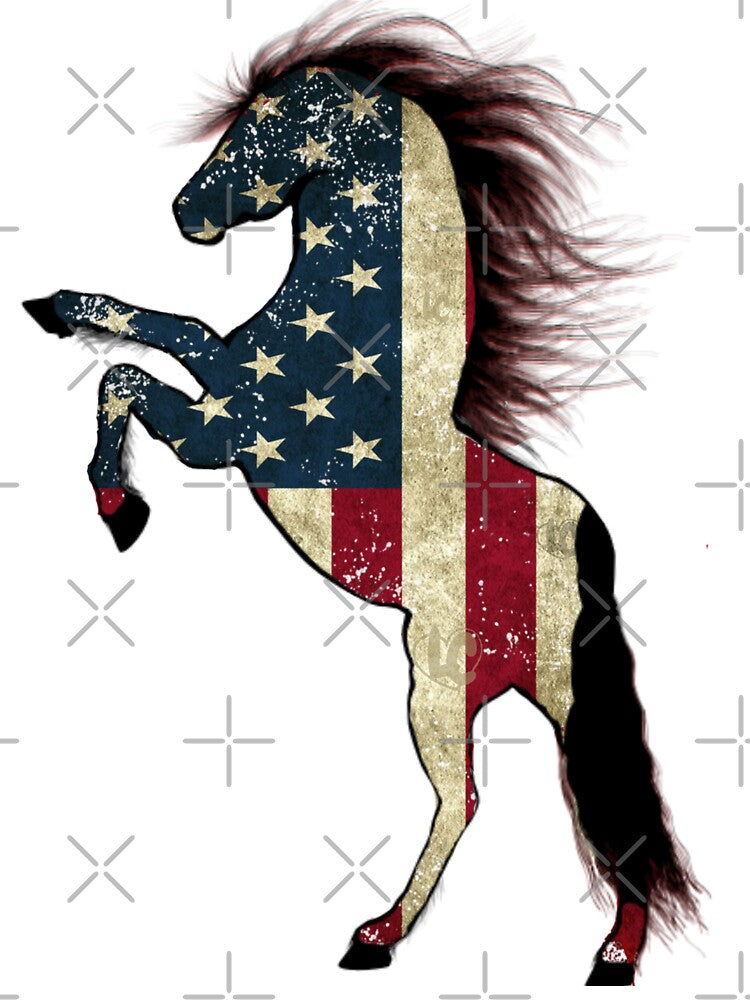 American Flag Horse Lover Design, Patriotic Equestrian Design by LifeCrush