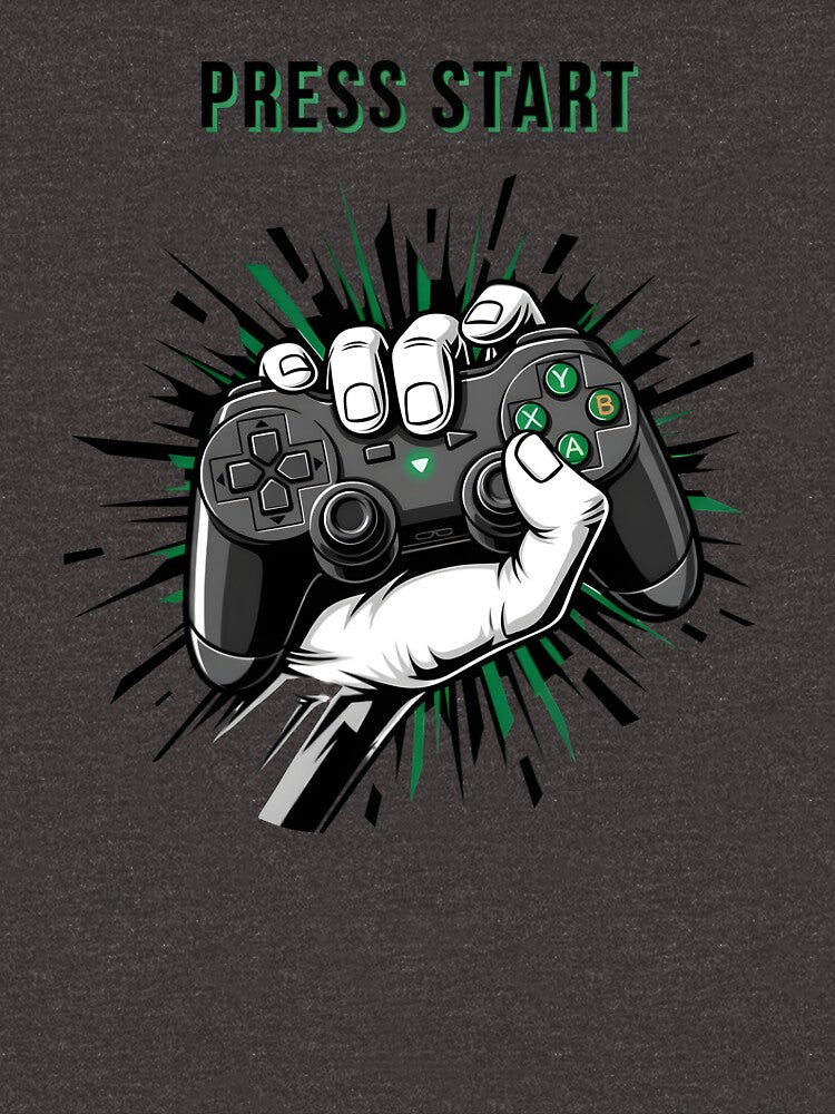 "Press Start" Gaming Controller Art by InkWeaveShop