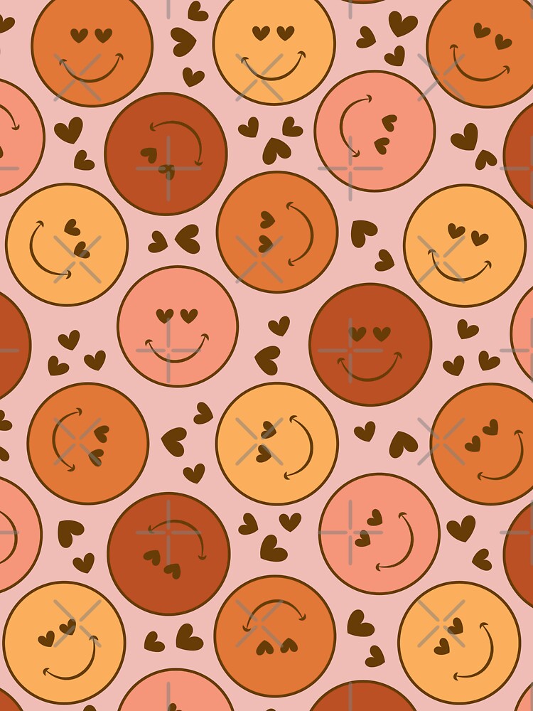 Cute smiley print - pink by RSDigitalPrintDesign