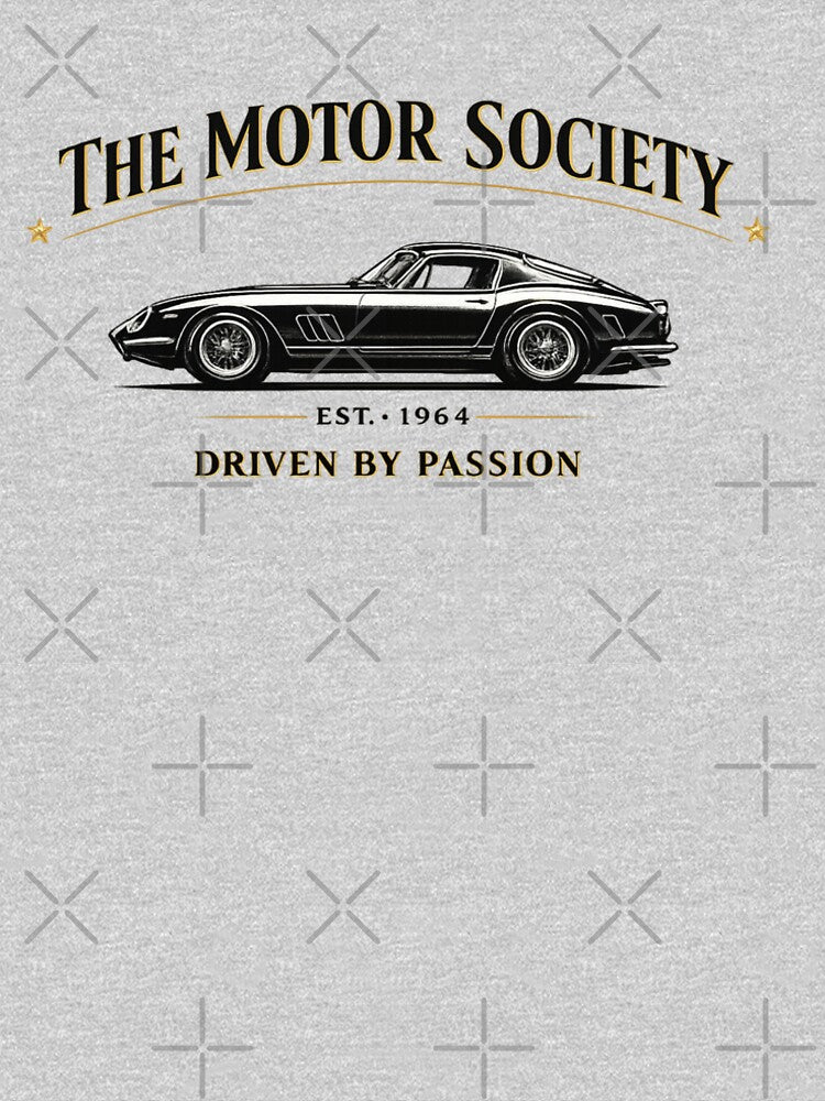 The Motor Society – Luxury Vintage Car Club Design | 1960s Grand Touring Automotive Art by Ivory Code