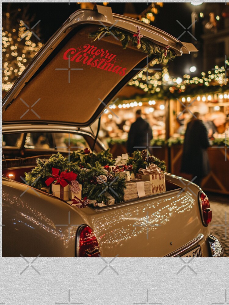 Festive Santa Claus in a Classic Christmas Retro Car by The Art of Kkatarynka