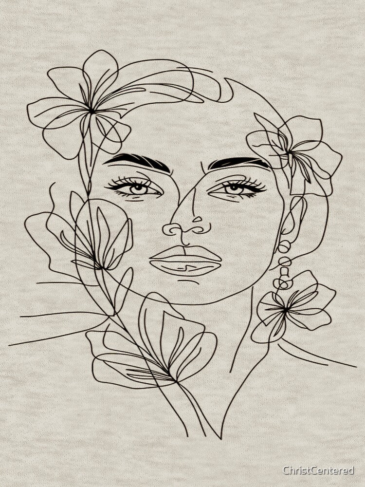 Flowers on Me Line Art by ChristCentered