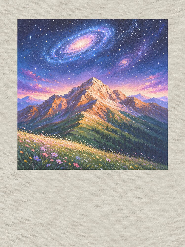 Starry Mountain Peak and Distant Galaxies by TeyArtWork