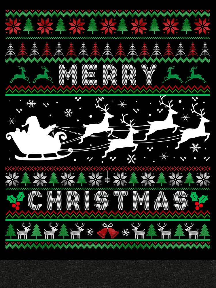 Ugly Christmas Sweater, Fair Isle, Santa and Reindeers by Jaydee001