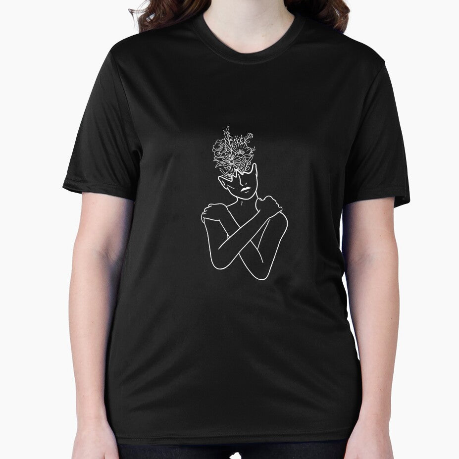 Flower line girl inverted by Nachodinosaur