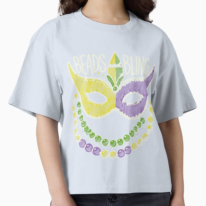 Mardi Gras Beads And Bling Mask Vibes by LuminOrb