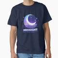 Midnight Motion Retro Moon and Stars Minimalist 80s Vector T-Shirt Design by Newthingzy