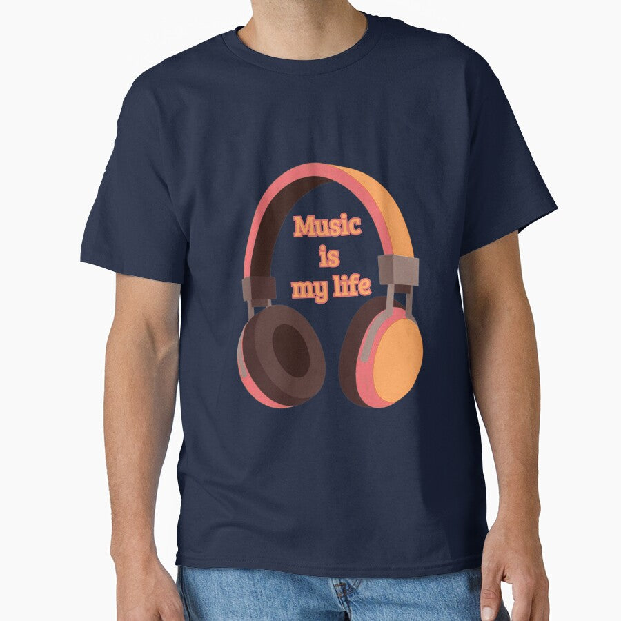 Music Is My Life Headphones – Sunset Festival Music Quote | EDM DJ Concert Lover Design by VariusDesigns