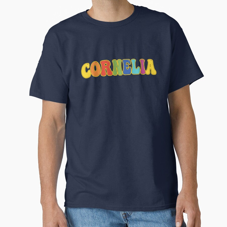 ❤️ Cornelia Personalized Name Wavy Retro Shirt, Coffee Mug, Sticker Gift by HelixPedia