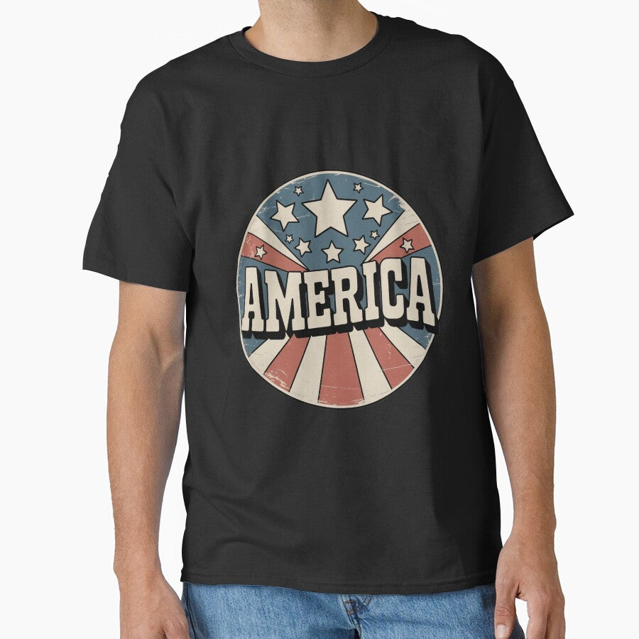 Retro USA Badge – 70s Style Stars, Stripes, and Bold Typography by OldGloryForge