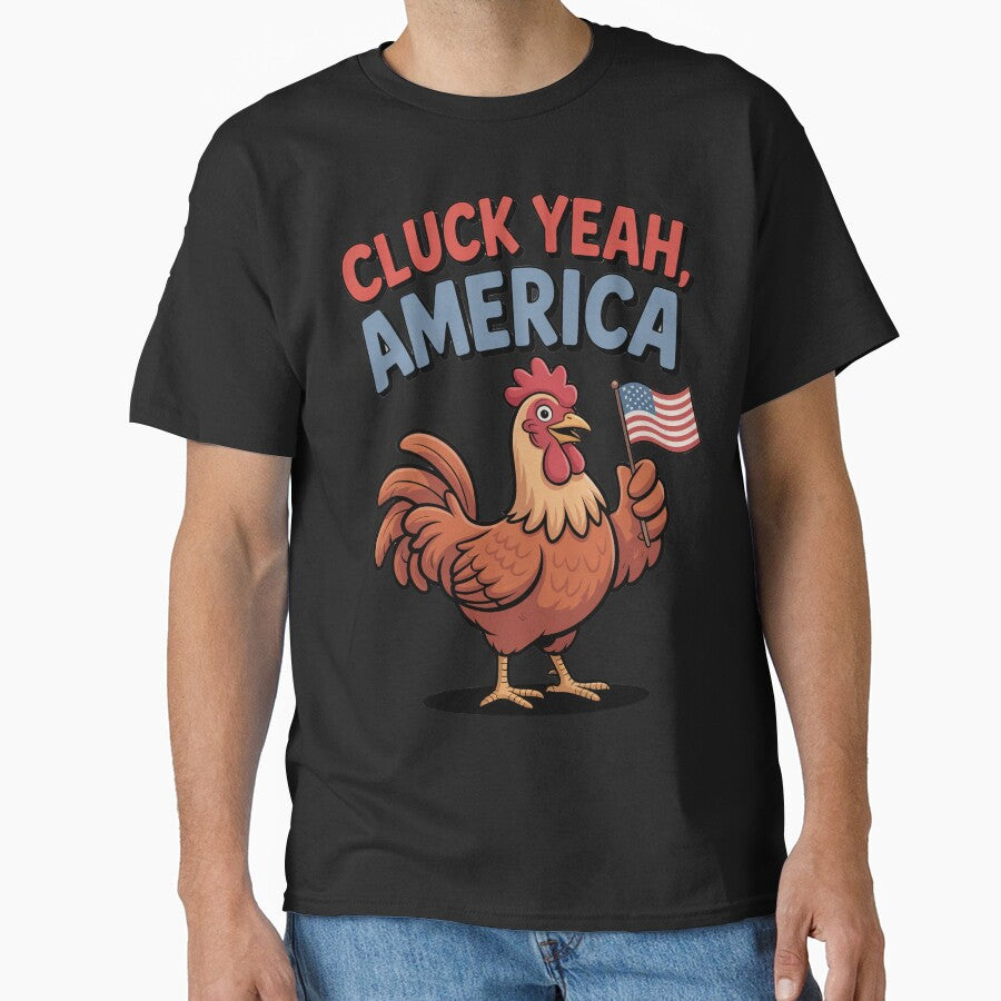 Cluck Yeah, America – Patriotic Chicken Cartoon by OldGloryForge