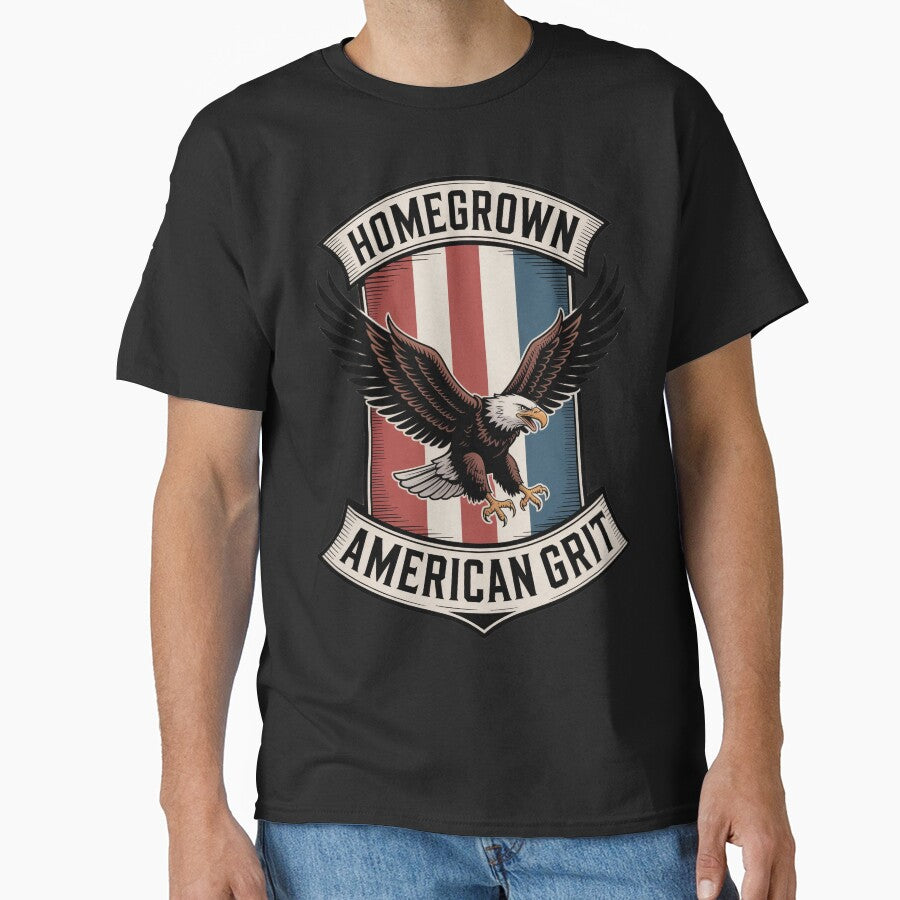 Homegrown American Grit Vintage Eagle Crest Shield by OldGloryForge
