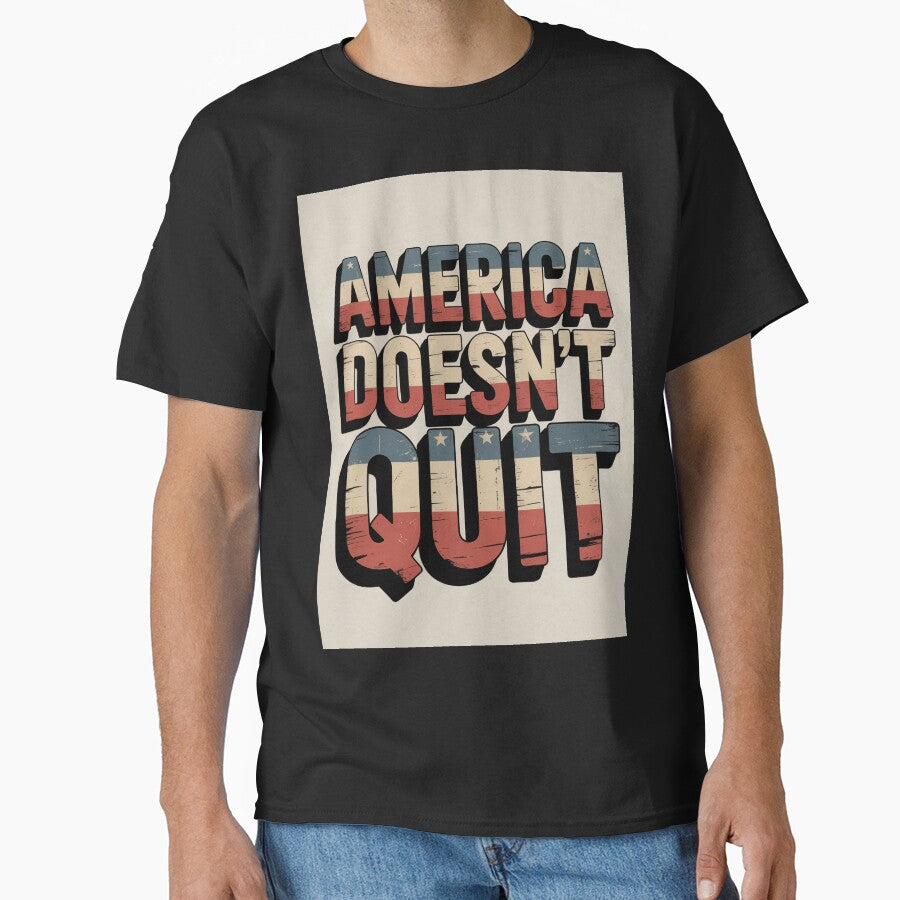 AMERICA DOESN’T QUIT – Gritty Retro Americana Typography by OldGloryForge