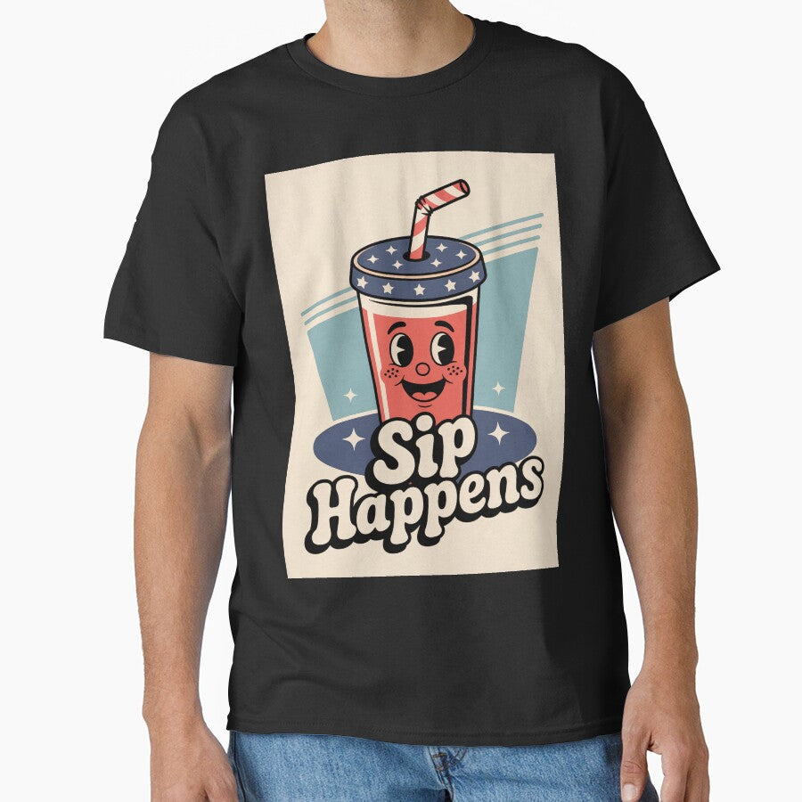 Funny USA Soda Cup – “Sip Happens” by OldGloryForge