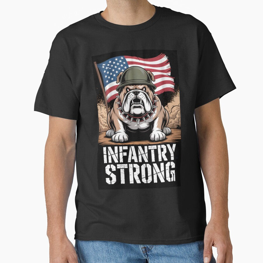 Military Bulldog USA Infantry Strong by OldGloryForge