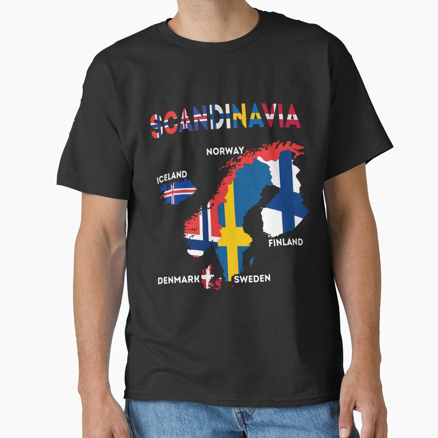 Scandinavia flag, Nordic countries maps, Northern Europe,  Scandinavia flag map, Nordic country's apparel by Flag Outfit