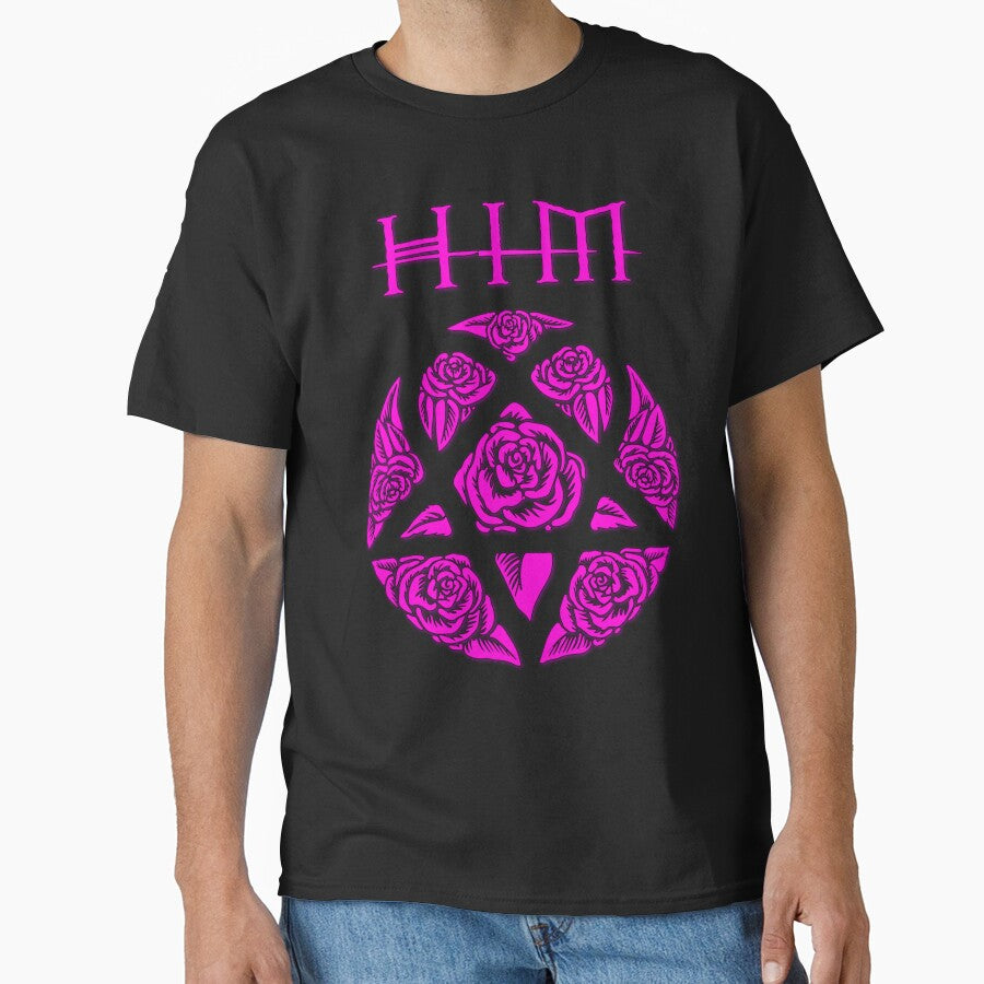 Heartagram Him Band Tee Him Logo Pink Ville Valo Music Heartgram by OnTheRunFinds