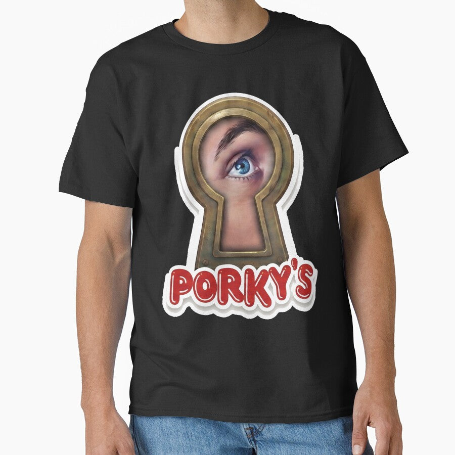 Funny Retro PORK’s Brand – Keyhole Eye 80s Aesthetic Logo by ArtWearStudio12