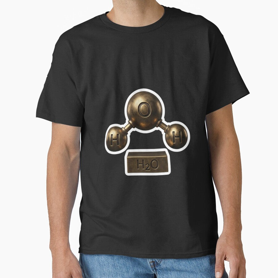 H₂O Water Molecule Gold Bronze by FASAventuras