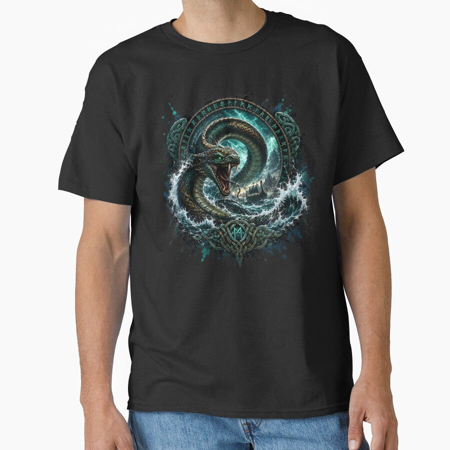 Jormungandr World Serpent Norse Mythology T-Shirt by Bizon2910