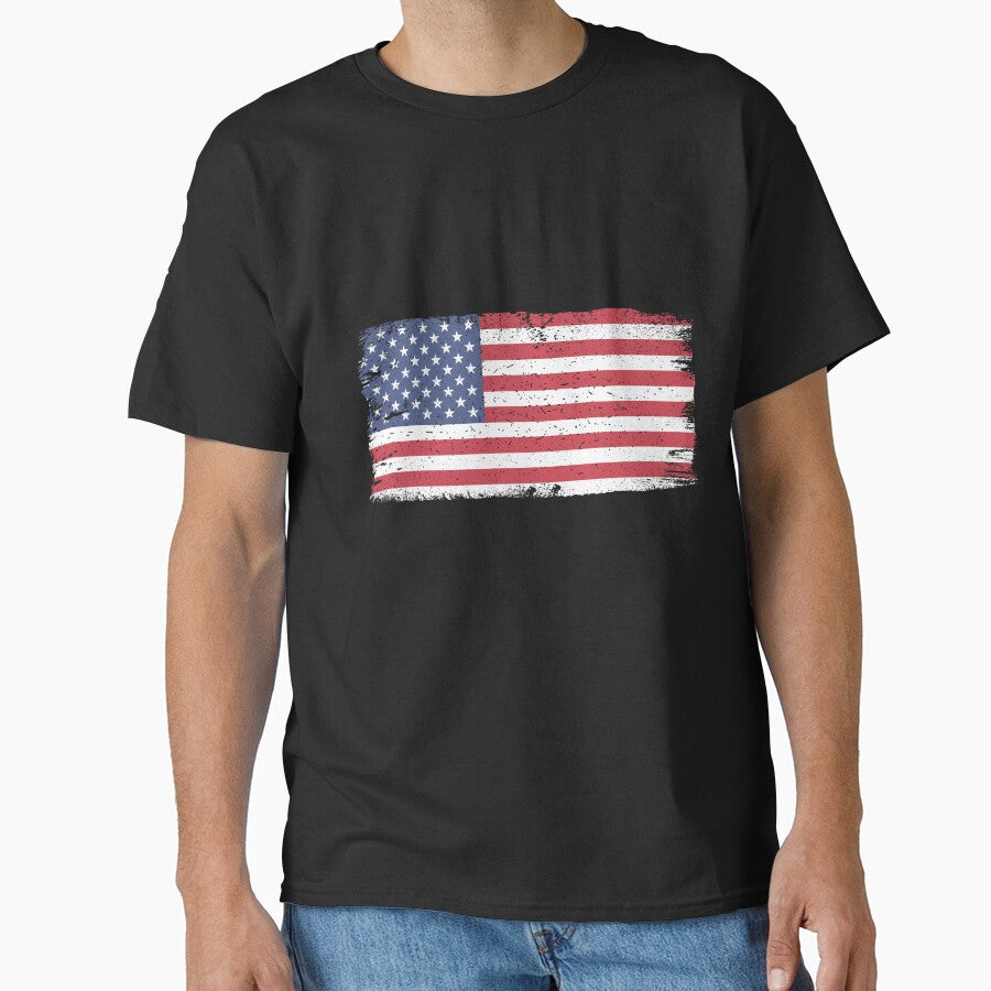 Vintage Grunge USA Flag Graphic T-Shirt Design by PrintAtelier