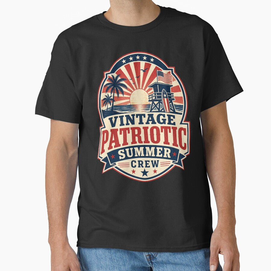 Vintage Patriotic Summer Crew by PatysArt