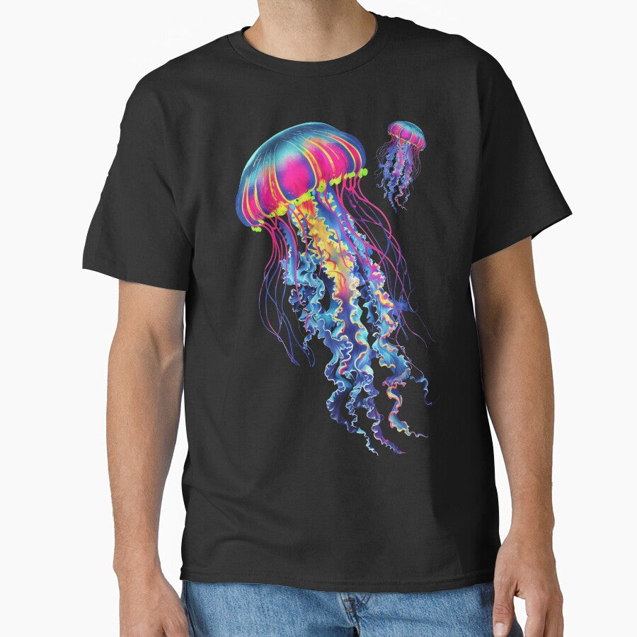 Colorful Psychedelic Neon Jellyfish by Topmaxdesign