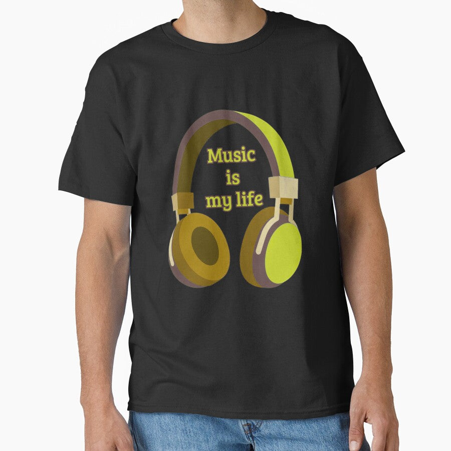 Music Is My Life Headphones – Festival Music Lover Quote | EDM DJ Concert Design by VariusDesigns
