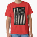 Diesel Outlaw Distressed American Flag | Vertical Vintage Patriotic Diesel Trucker T-Shirt by Diesel outlaw