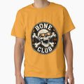 Bone Club Funny Skeleton Halloween Badge Vector by wizooo411