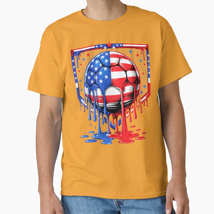 USA Ice Cream Drip Soccer 4th of July Boys Kids by elongatedjazz
