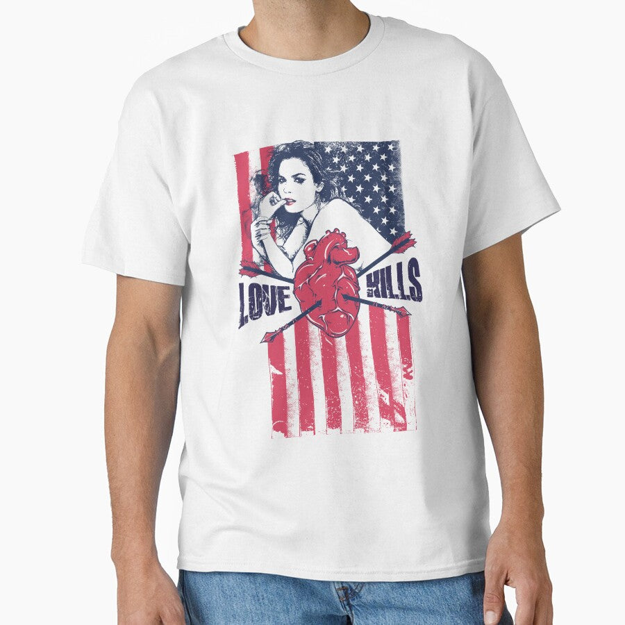 Retro Vintage American Flag T Shirt by PotionTees