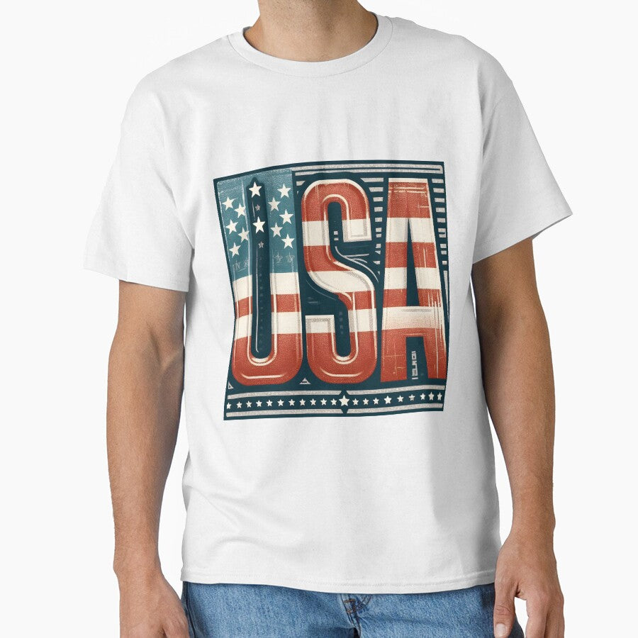 USA - Vintage, Retro Logo by Freewebnuaiart