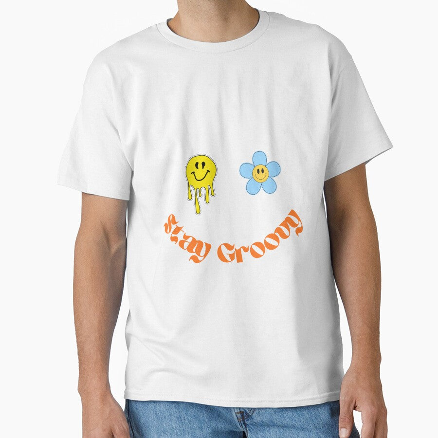 Stay Groovy – 70s Flower Power Tee by Lyealy-alayed