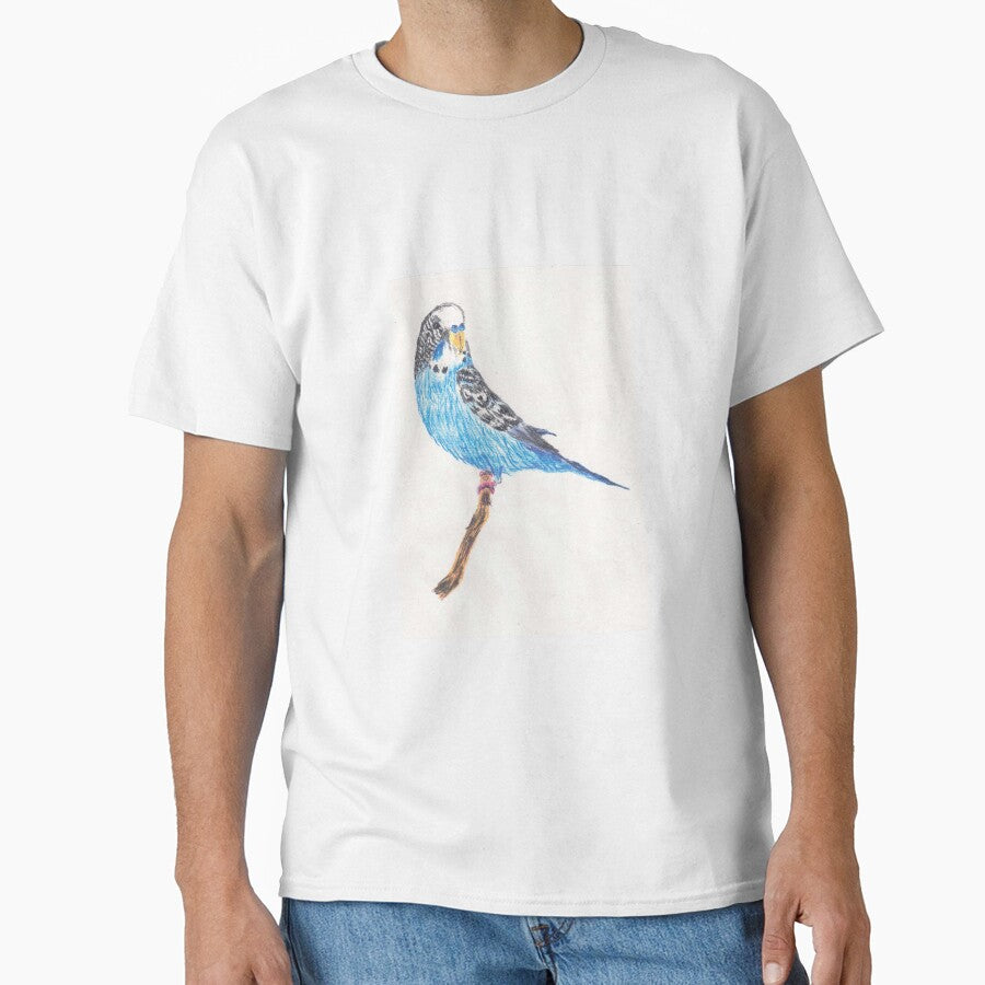 Hand-drawn blue sweet “budgie” by D-Verse Design