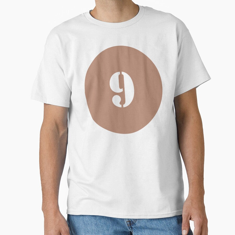 Number Nine (9) Earth Tone Brown Circle by Ching Teoh